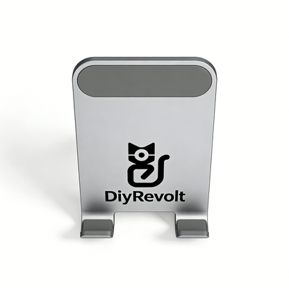 DiyRevolt Foldable Cell Phone Stand, Adjustable Aluminum Phone Holder for Desk, Portable Smartphone Stand Compatible with iPhone, Samsung, All Phones & Tablets, Perfect for Home, Office & Travel