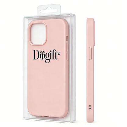 Dogift Cute Silicone Phone Case, Shockproof Soft Liquid Silicone Cover with Microfiber Lining, Slim Protective Case with Elegant Logo Design, Compatible
