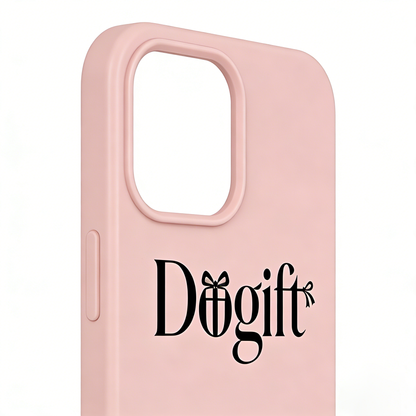Dogift Cute Silicone Phone Case, Shockproof Soft Liquid Silicone Cover with Microfiber Lining, Slim Protective Case with Elegant Logo Design, Compatible