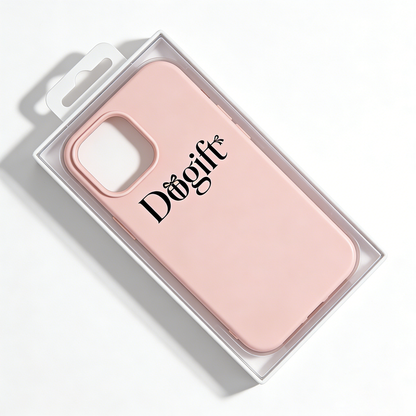 Dogift Cute Silicone Phone Case, Shockproof Soft Liquid Silicone Cover with Microfiber Lining, Slim Protective Case with Elegant Logo Design, Compatible