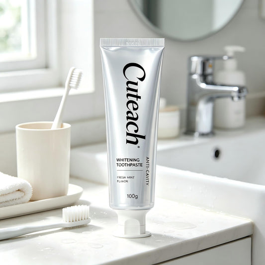 Cuteach Whitening Anti-Cavity Toothpaste, Fresh Mint Flavor, Stain Removal for Coffee Tea Stains, Long Lasting Fresh Breath, Daily Oral Care Toothpaste for Adults, 100g