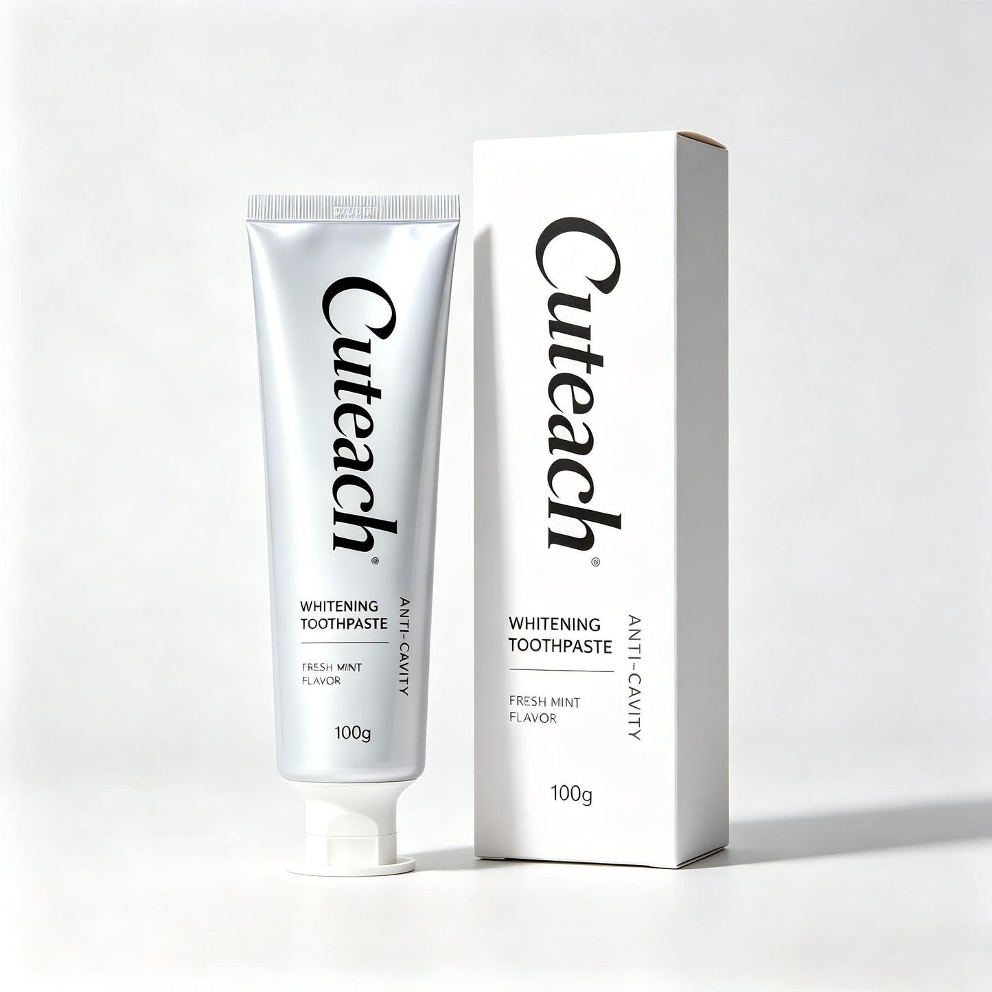 Cuteach Whitening Anti-Cavity Toothpaste, Fresh Mint Flavor, Stain Removal for Coffee Tea Stains, Long Lasting Fresh Breath, Daily Oral Care Toothpaste for Adults, 100g