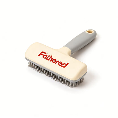 【Fathered Pet Slicker Brush】—— Gentle & Efficient Grooming for Happy Pets