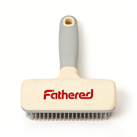 【Fathered Pet Slicker Brush】—— Gentle & Efficient Grooming for Happy Pets