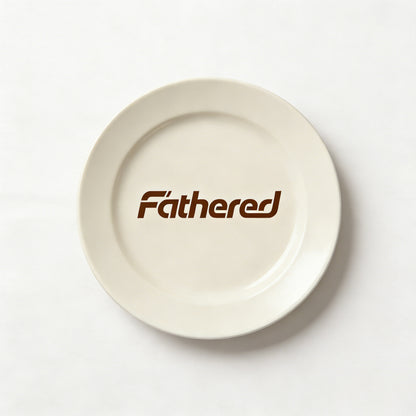 【Fathered Ceramic Dinner Plate】—— Timeless Elegance for Everyday Dining