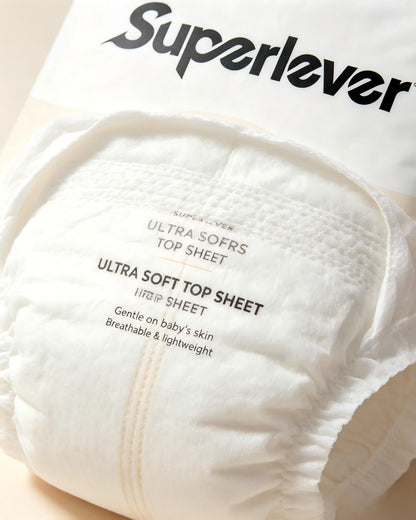 Superlever Baby Diapers, Ultra Soft Hypoallergenic Disposable Diapers for Newborn Toddlers, Max Absorption Breathable Lightweight Infant Diapers with Stretch Waistband, Size M 30 Count