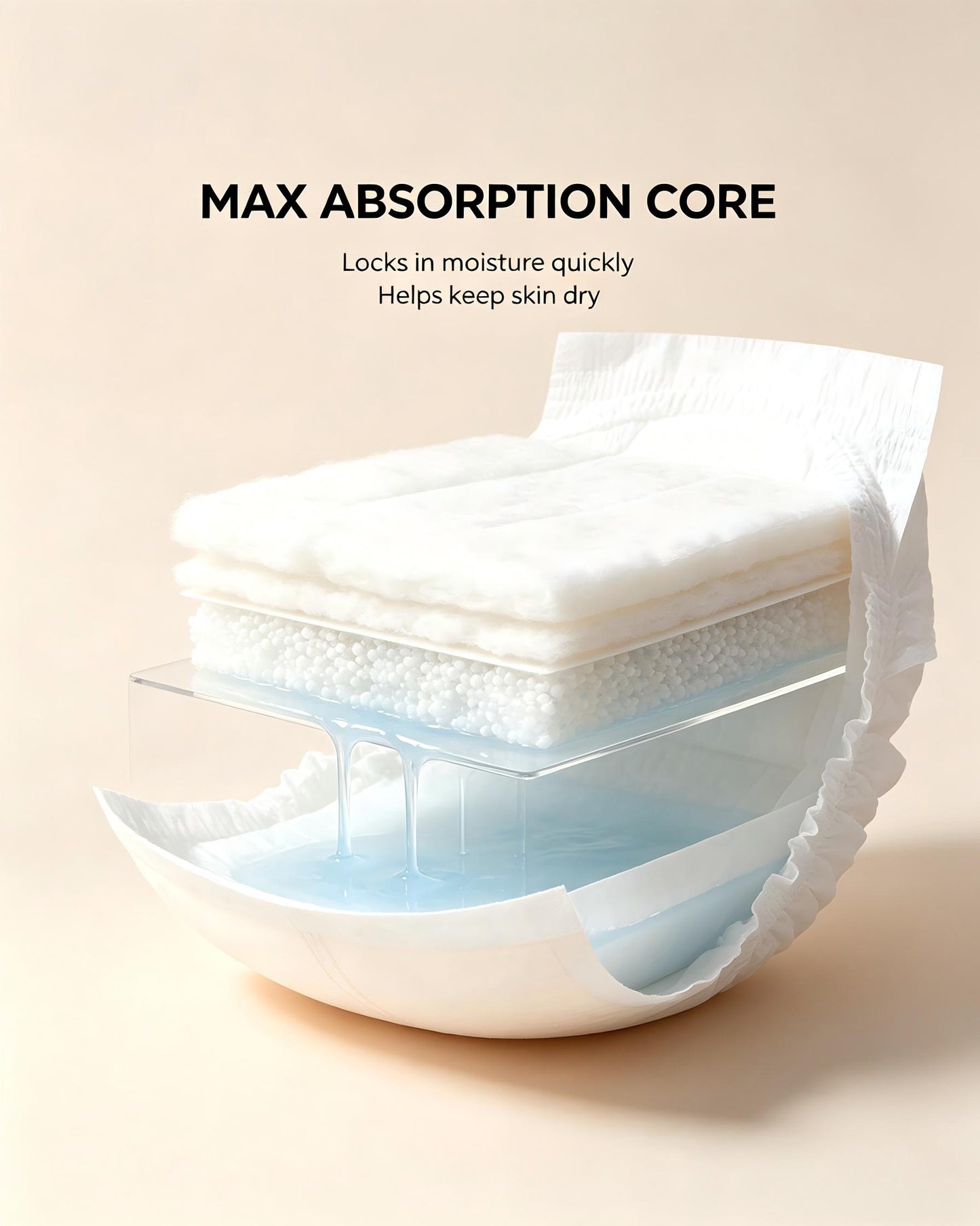 Superlever Baby Diapers, Ultra Soft Hypoallergenic Disposable Diapers for Newborn Toddlers, Max Absorption Breathable Lightweight Infant Diapers with Stretch Waistband, Size M 30 Count