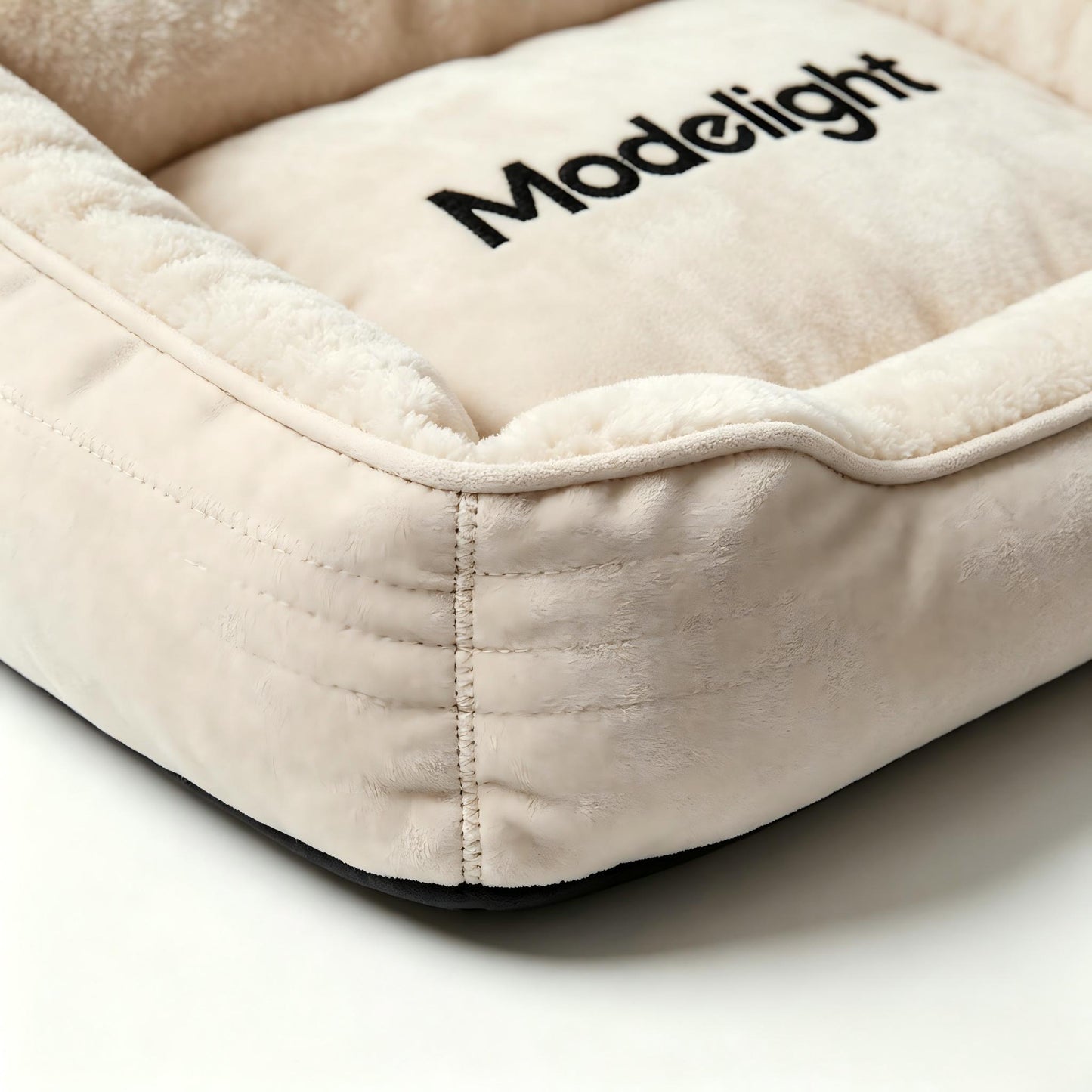 Modelight Washable Dog Bed, Soft Fleece Rectangular Bolster Pet Couch Bed, Non-Slip Bottom Comfort Warm Pet Cushion Bed for Small Medium Dogs and Cats