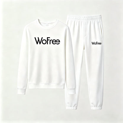 WoFree Men's 2 Piece Tracksuit Set, Crew Neck Long Sleeve Sweatshirt & Elastic Drawstring Jogger Pants, Soft Breathable Athletic Sweat Suit for Workout, Running, Loungewear & Daily Casual Wear