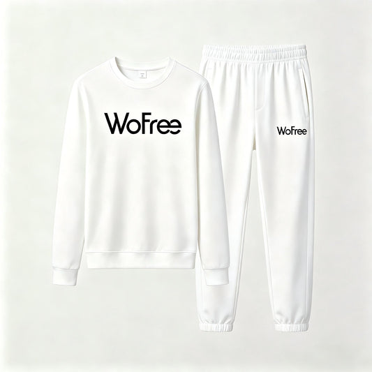 WoFree Men's 2 Piece Tracksuit Set, Crew Neck Long Sleeve Sweatshirt & Elastic Drawstring Jogger Pants, Soft Breathable Athletic Sweat Suit for Workout, Running, Loungewear & Daily Casual Wear