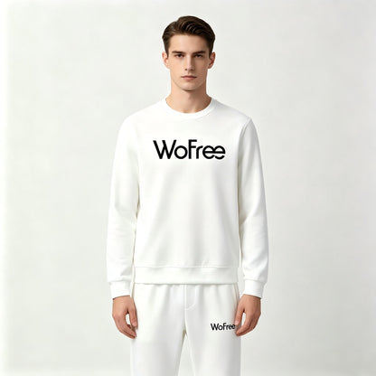 WoFree Men's 2 Piece Tracksuit Set, Crew Neck Long Sleeve Sweatshirt & Elastic Drawstring Jogger Pants, Soft Breathable Athletic Sweat Suit for Workout, Running, Loungewear & Daily Casual Wear