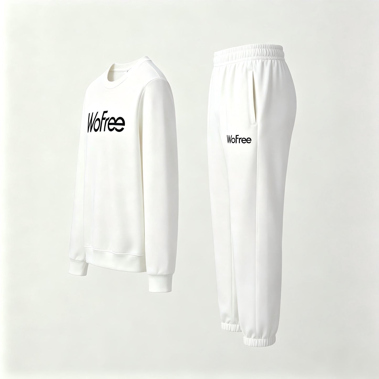 WoFree Men's 2 Piece Tracksuit Set, Crew Neck Long Sleeve Sweatshirt & Elastic Drawstring Jogger Pants, Soft Breathable Athletic Sweat Suit for Workout, Running, Loungewear & Daily Casual Wear