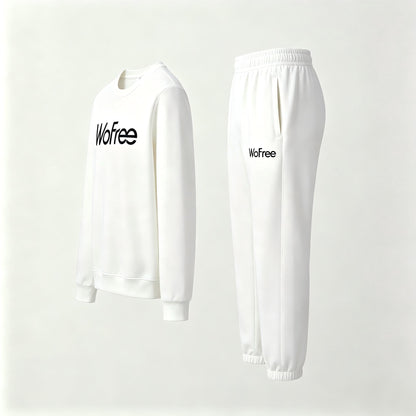 WoFree Men's 2 Piece Tracksuit Set, Crew Neck Long Sleeve Sweatshirt & Elastic Drawstring Jogger Pants, Soft Breathable Athletic Sweat Suit for Workout, Running, Loungewear & Daily Casual Wear