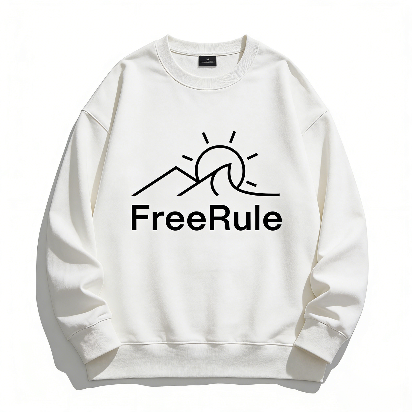 【FreeRule Mountain Wave Crew Neck Sweatshirt】—— Casual Comfort & Free-Spirited Style