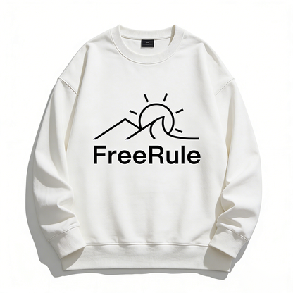 【FreeRule Mountain Wave Crew Neck Sweatshirt】—— Casual Comfort & Free-Spirited Style