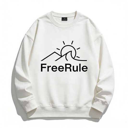 【FreeRule Mountain Wave Crew Neck Sweatshirt】—— Casual Comfort & Free-Spirited Style