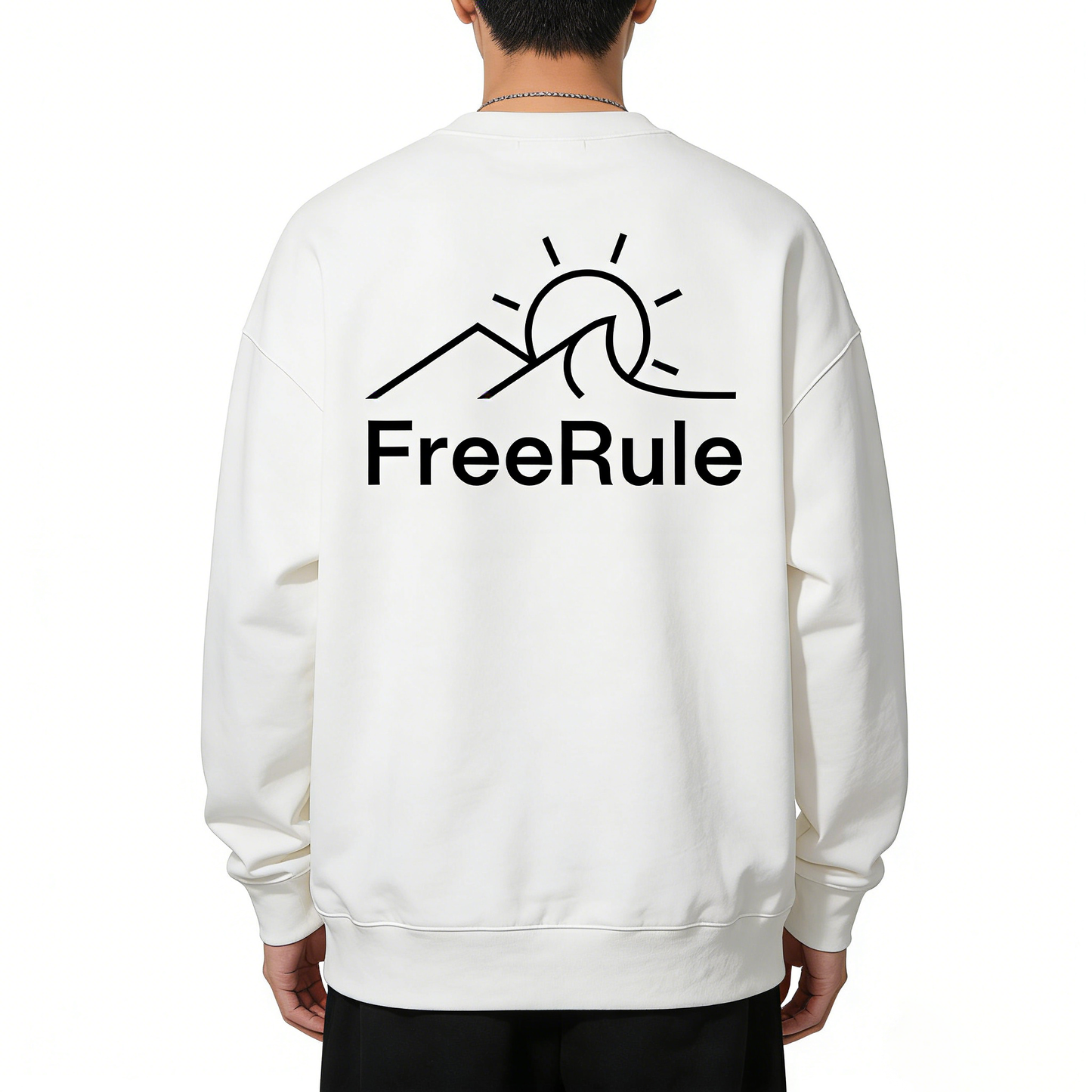 【FreeRule Mountain Wave Crew Neck Sweatshirt】—— Casual Comfort & Free-Spirited Style