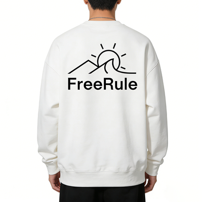 【FreeRule Mountain Wave Crew Neck Sweatshirt】—— Casual Comfort & Free-Spirited Style