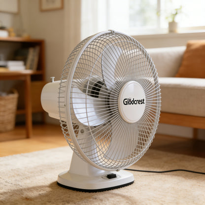 【Glodcrest Desk Electric Fan】—— Your Comfortable Companion for Home & Office