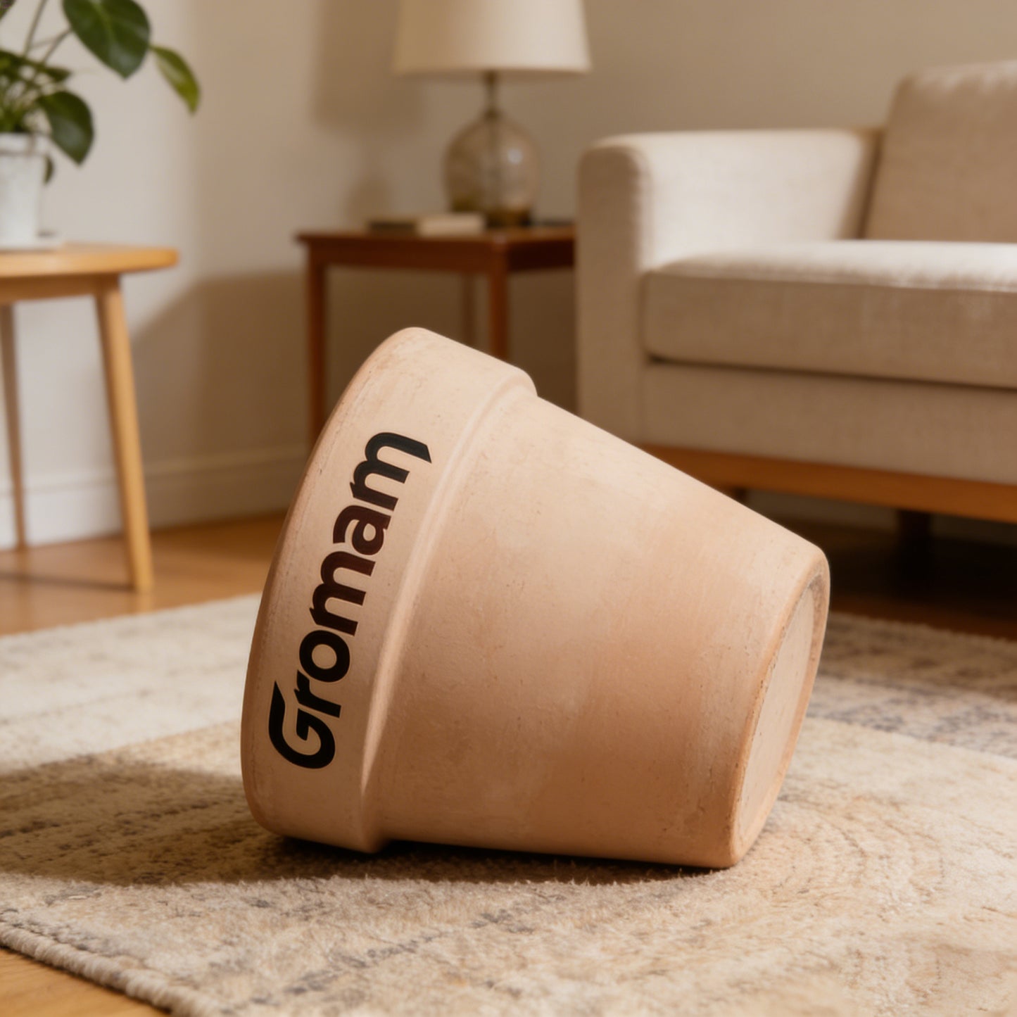 Gromam Premium Terracotta Pot - Elegant Natural Clay Planter with Branded Design - Perfect Housewarming Gift for Plant Lovers, Garden Enthusiasts