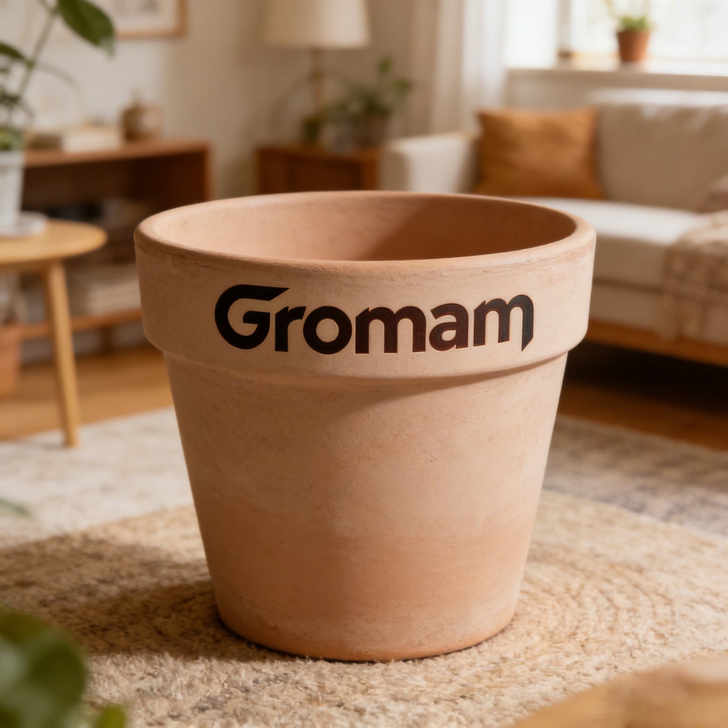 Gromam Premium Terracotta Pot - Elegant Natural Clay Planter with Branded Design - Perfect Housewarming Gift for Plant Lovers, Garden Enthusiasts
