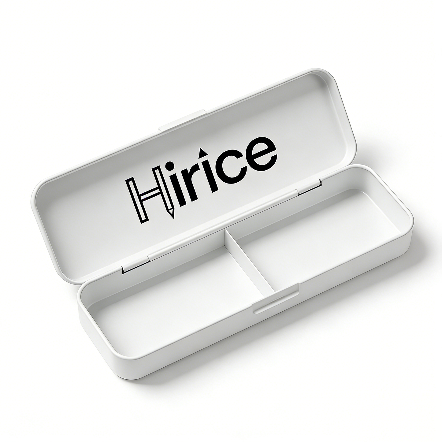 Hirice Premium Metal Pencil Case, Durable Stationery Organizer with Divider, Portable Pen Box for School, Office, Travel, White