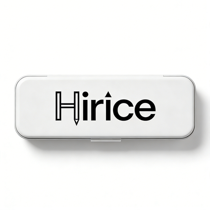 Hirice Premium Metal Pencil Case, Durable Stationery Organizer with Divider, Portable Pen Box for School, Office, Travel, White