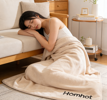 【Homhot Woolen Blanket】—— Cozy Warmth & Minimalist Elegance for Home Comfort