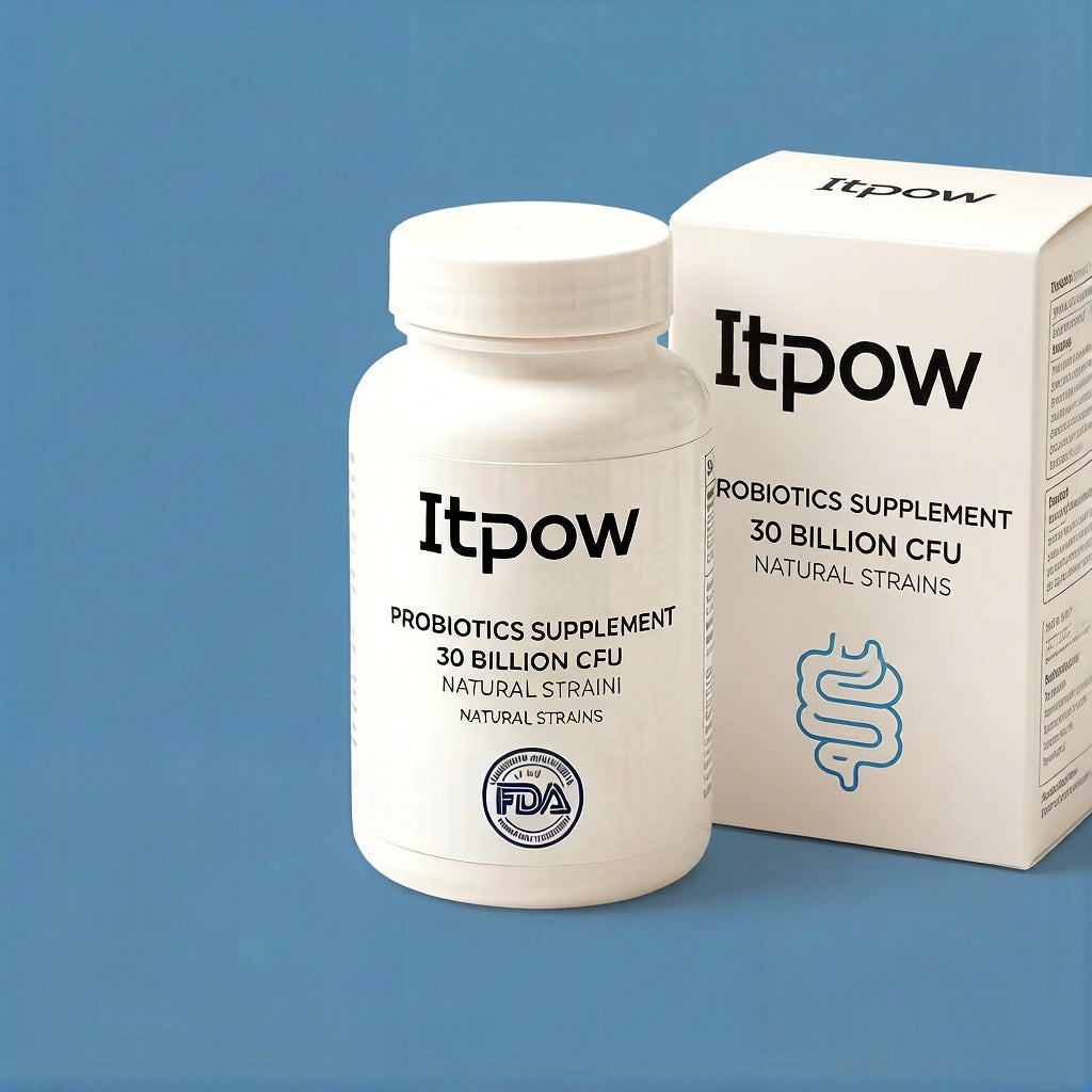 Itpow Probiotics Supplement, 30 Billion CFU Natural Strains, Daily Digestive Health Support for Adults, Non-GMO, Gluten-Free, FDA Registered Facility