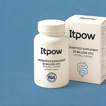 Itpow Probiotics Supplement, 30 Billion CFU Natural Strains, Daily Digestive Health Support for Adults, Non-GMO, Gluten-Free, FDA Registered Facility
