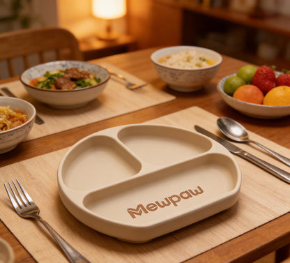 Mewpaw Silicone Divided Dining Plate —— Safe & Practical Choice for Family Meals