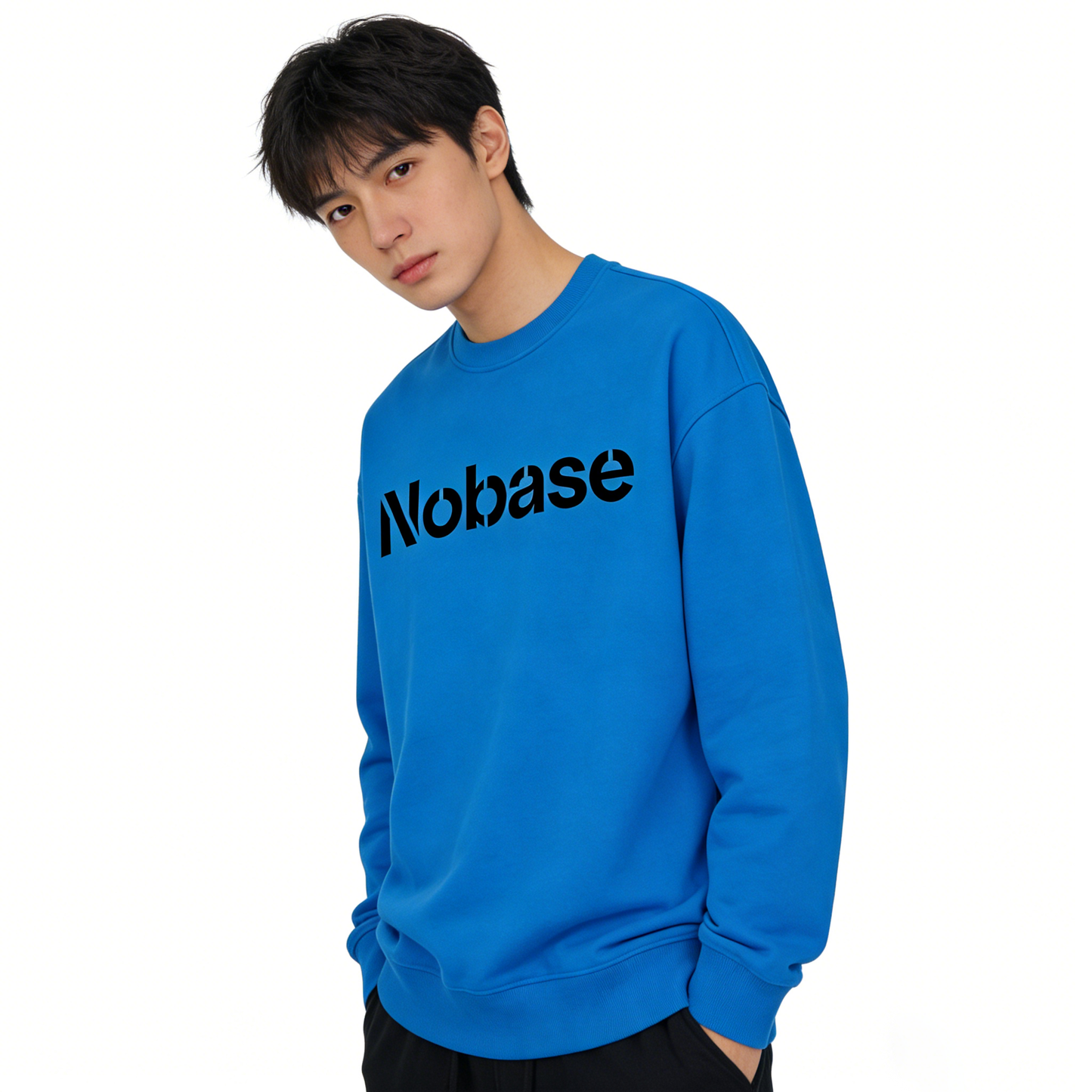 【Nobase Hollow Lettering Crew Neck Sweatshirt】—— Bold Style & Everyday Comfort