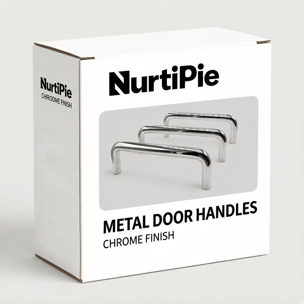 【NurtiPie Chrome-finish Metal Door Handles】—— Sleek, Durable Hardware for Modern Spaces