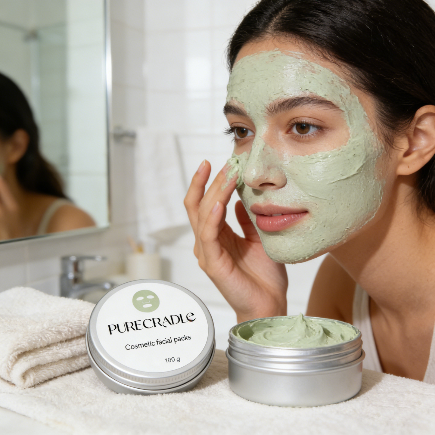 【PURECRADLE Green Clay Facial Pack】—— Purify & Revitalize Your Skin Naturally