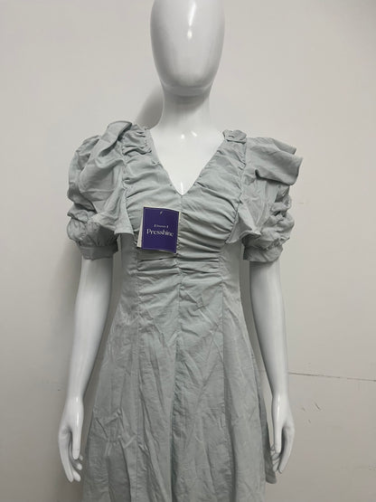 【Presshine Ruched Puff Sleeve Dress】—— Elegant Silhouette for Every Occasion