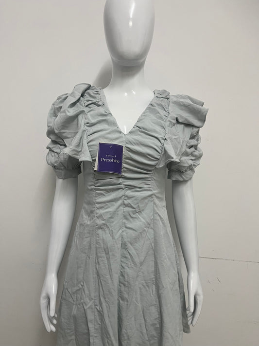 【Presshine Ruched Puff Sleeve Dress】—— Elegant Silhouette for Every Occasion