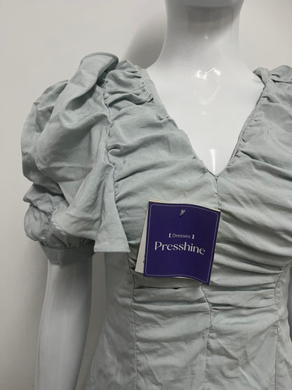 【Presshine Ruched Puff Sleeve Dress】—— Elegant Silhouette for Every Occasion