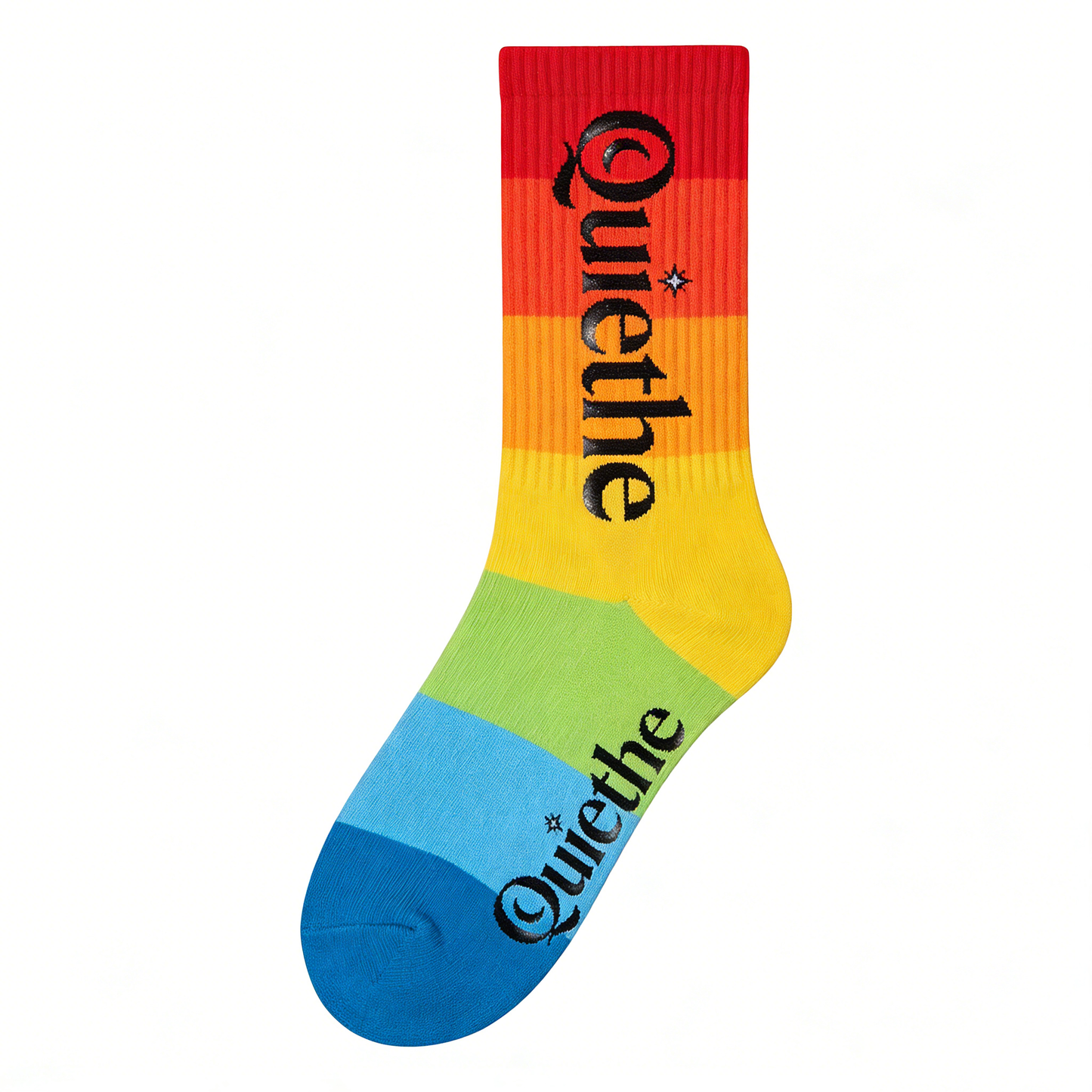 【Quiethe Rainbow Gradient Mid-Calf Socks】—— Vibrant Style & All-Day Comfort