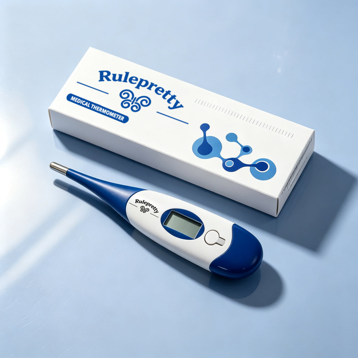 Rulepretty Digital Medical Thermometer, Flexible Soft Tip Waterproof Thermometer, Oral & Underarm Dual Mode Fast Reading Digital Thermometer for Babies, Kids, Adults Home Healthcare Use