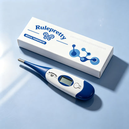Rulepretty Digital Medical Thermometer, Flexible Soft Tip Waterproof Thermometer, Oral & Underarm Dual Mode Fast Reading Digital Thermometer for Babies, Kids, Adults Home Healthcare Use