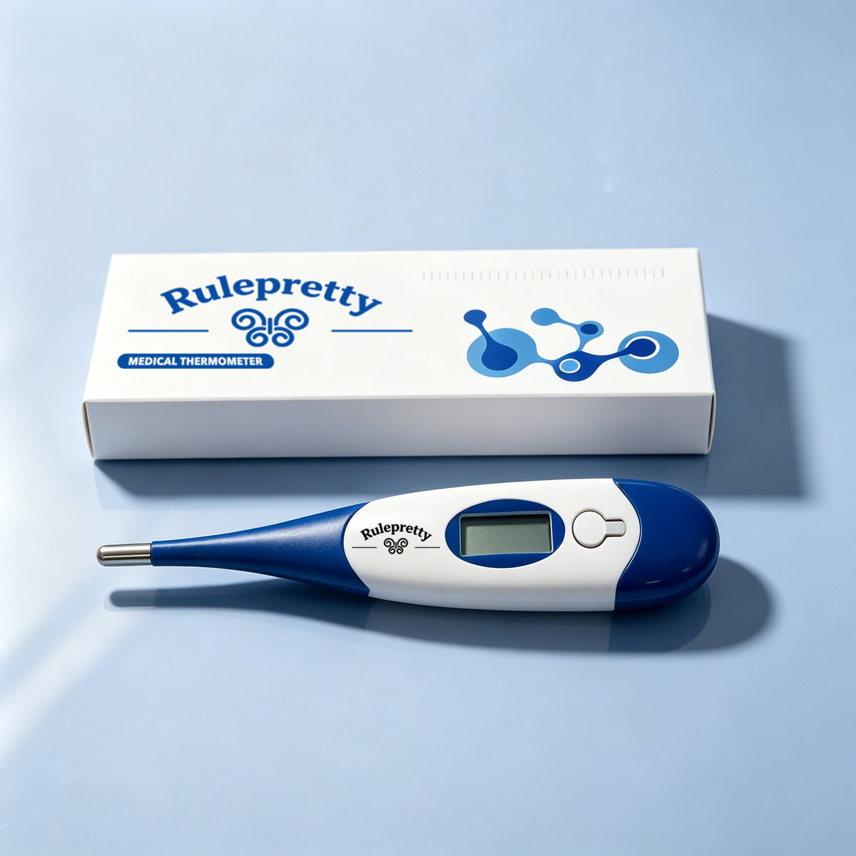 Rulepretty Digital Medical Thermometer, Flexible Soft Tip Waterproof Thermometer, Oral & Underarm Dual Mode Fast Reading Digital Thermometer for Babies, Kids, Adults Home Healthcare Use