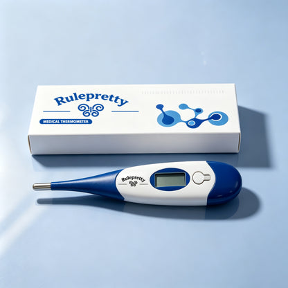 Rulepretty Digital Medical Thermometer, Flexible Soft Tip Waterproof Thermometer, Oral & Underarm Dual Mode Fast Reading Digital Thermometer for Babies, Kids, Adults Home Healthcare Use