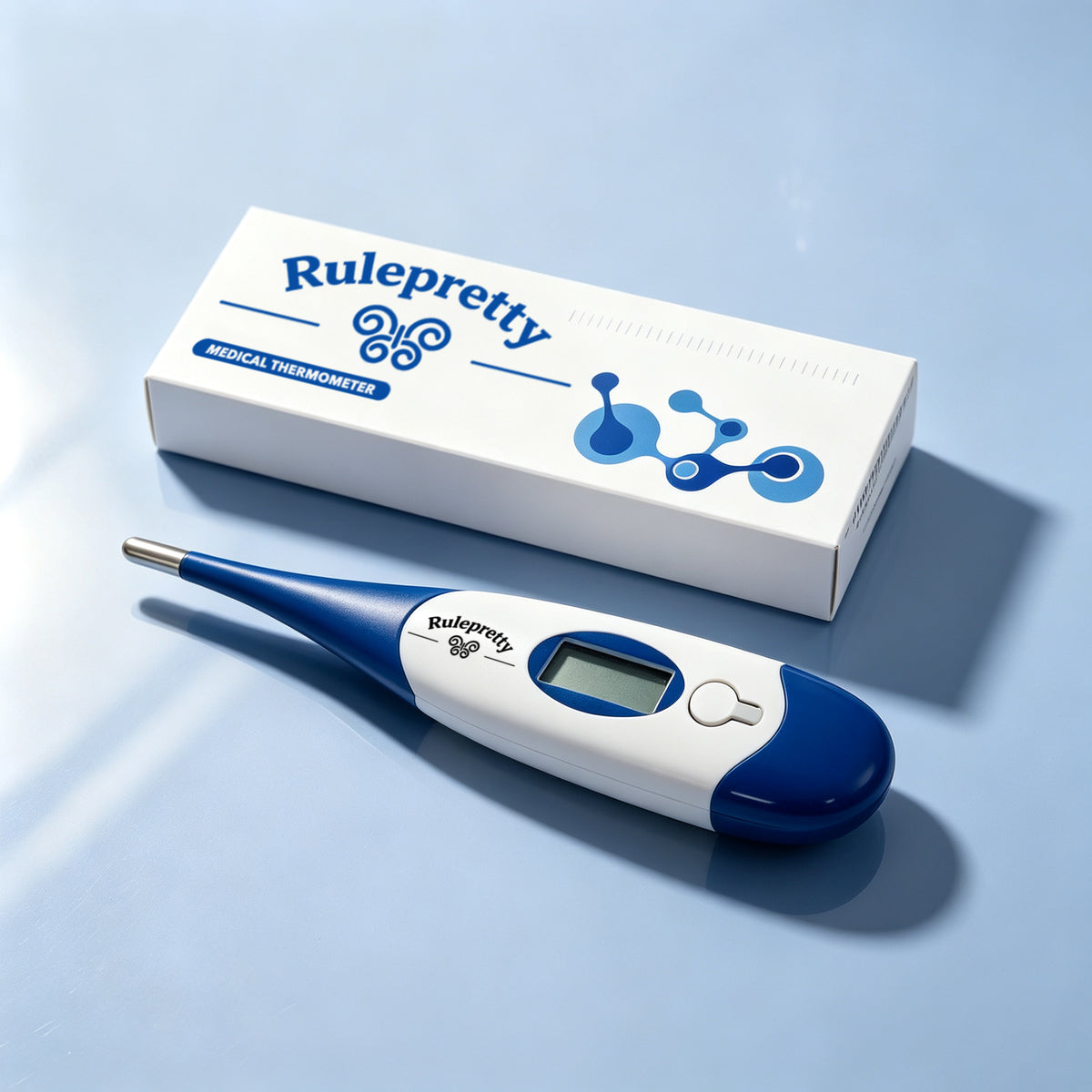 Rulepretty Digital Medical Thermometer, Flexible Soft Tip Waterproof Thermometer, Oral & Underarm Dual Mode Fast Reading Digital Thermometer for Babies, Kids, Adults Home Healthcare Use