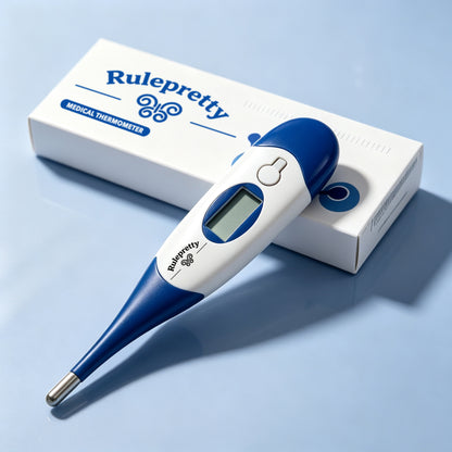 Rulepretty Digital Medical Thermometer, Flexible Soft Tip Waterproof Thermometer, Oral & Underarm Dual Mode Fast Reading Digital Thermometer for Babies, Kids, Adults Home Healthcare Use