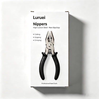 Luruei Nippers, High Carbon Steel Multi-Function Combination Pliers, Non-Slip Rubber Grip Hand Tool for Cutting, Gripping, Crimping, Home Repair & DIY Projects