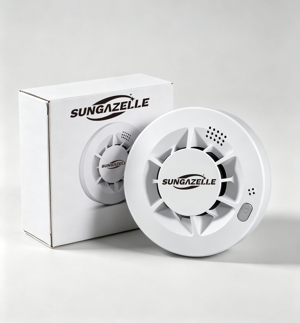 SUNGAZELLE Smoke Alarms, Independent Photoelectric Smoke Detector for Home, High Sensitivity Fire Smoke Alarm with Test & Hush Button, Fire Safety Sensor for House, Rental, Warehouse