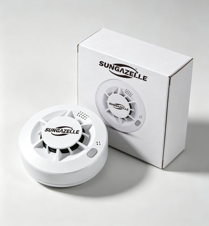 SUNGAZELLE Smoke Alarms, Independent Photoelectric Smoke Detector for Home, High Sensitivity Fire Smoke Alarm with Test & Hush Button, Fire Safety Sensor for House, Rental, Warehouse