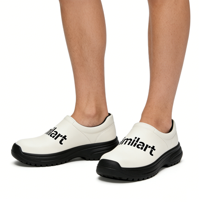 Similart Men's Slip On Shoes, Waterproof Non-Slip Work & Casual Mules, Comfortable Lightweight Walking Shoes for Indoor & Outdoor, White