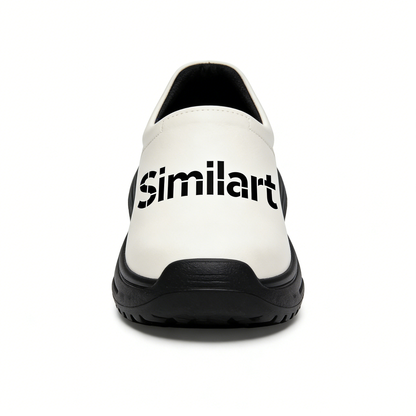 Similart Men's Slip On Shoes, Waterproof Non-Slip Work & Casual Mules, Comfortable Lightweight Walking Shoes for Indoor & Outdoor, White