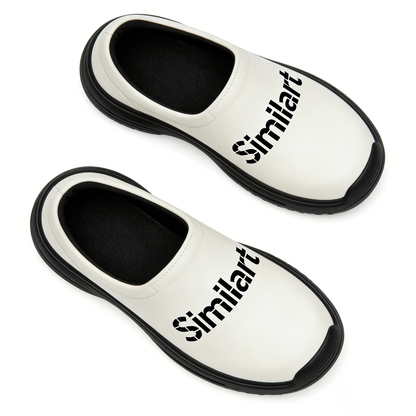 Similart Men's Slip On Shoes, Waterproof Non-Slip Work & Casual Mules, Comfortable Lightweight Walking Shoes for Indoor & Outdoor, White
